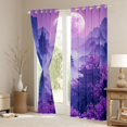 thumbnail image 3 of Manfei Fantasy Temple Black Out Curtains for Girls, Purple Moon Cherry Curtains Pack of 2 (42x63 Each), Purple Black Pink, 3 of 6