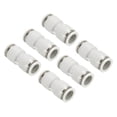 thumbnail image 1 of Unique Bargains Raccords à Pousser, Lot de 6 Raccords Tubes Droits, Blanc, 1/2 Pouce Od, 1 of 5