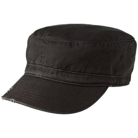 Mafoose Men's Distressed Military Style Hat Black