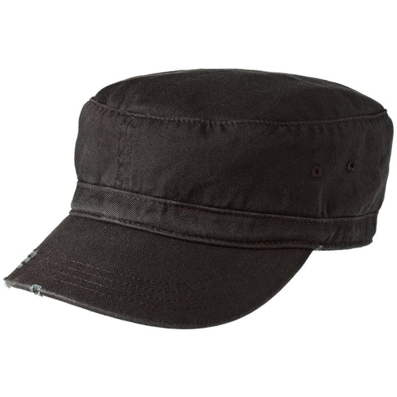 Mafoose Military Style Distressed Enzyme Washed Cotton Twill Caps in 4 Colors Black
