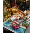 thumbnail image 6 of Christmas Placemats Set of 4, Santa Claus Place Mats Pool Palm Tree Beach Placemat Table Decoration for Kitchen Table Dinner Xmas Holiday Party Home Decor Indoor Outdoor 13x19 Inch, 6 of 9