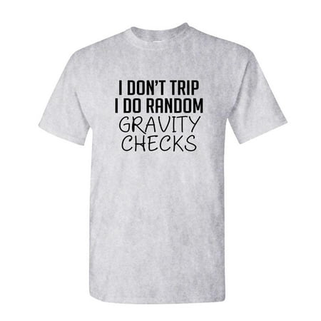 - I DON'T TRIP - RANDOM GRAVITY CHECKS - Mens Cotton T-Shirt (XXX-Large,Sport)
