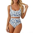 thumbnail image 2 of purcolt Women High Waisted Bikini Sets Full Coverage 2 Piece Modest Swimwear Sporty Tankini Swimsuit, 2 of 5