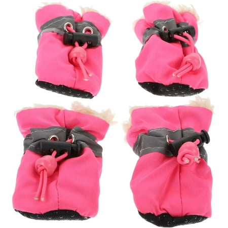 4pcs Pet Shoe Covers Fashion Dog Warm Shoes Dog Rain Boots Puppy Paw Shoes Fashion Sneakers Sock Sneakers Winter Warm Shoes Outdoor Pet Shoes Outdoor Footwear Velvet Non-Slip Shoes