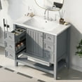 thumbnail image 3 of 36" Bathroom Vanity with Sink Combo, One Cabinet and Three Drawers, Solid and MDF Board, Grey, 3 of 9