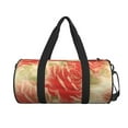 thumbnail image 2 of YFYANG Large Capacity Canvas Gym Bag for Men and Women, Red Vintage Rose Round Portable Travel Bags for Sports Fitness, 2 of 8