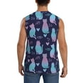 thumbnail image 4 of Daiia Silhouette Cats Printed Men's Tank Tops,Casual Soft Sleeveless Gym Muscle Shirts Bodybuilding Tee-XX-Large, 4 of 8