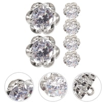 DINHEAROM 6Pcs Sewing Buttons for Women Clothes with Fancy Rhinestone Decorations