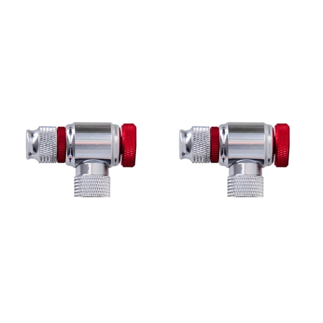 Sonducket Inflador rápido para bicicleta de montaña, Mini cabeza inflable para bicicletas, Kit de cilindro de neumático, adaptador de boquilla Como se muestra 2Conjunto