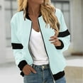 thumbnail image 2 of ChaoHeng Womens Jackets and Cardigans Hooded Fashion Casual,Women's Casual Fashion Solid Color Pocket Zipper Top Jacket(Mint Green,L), 2 of 5