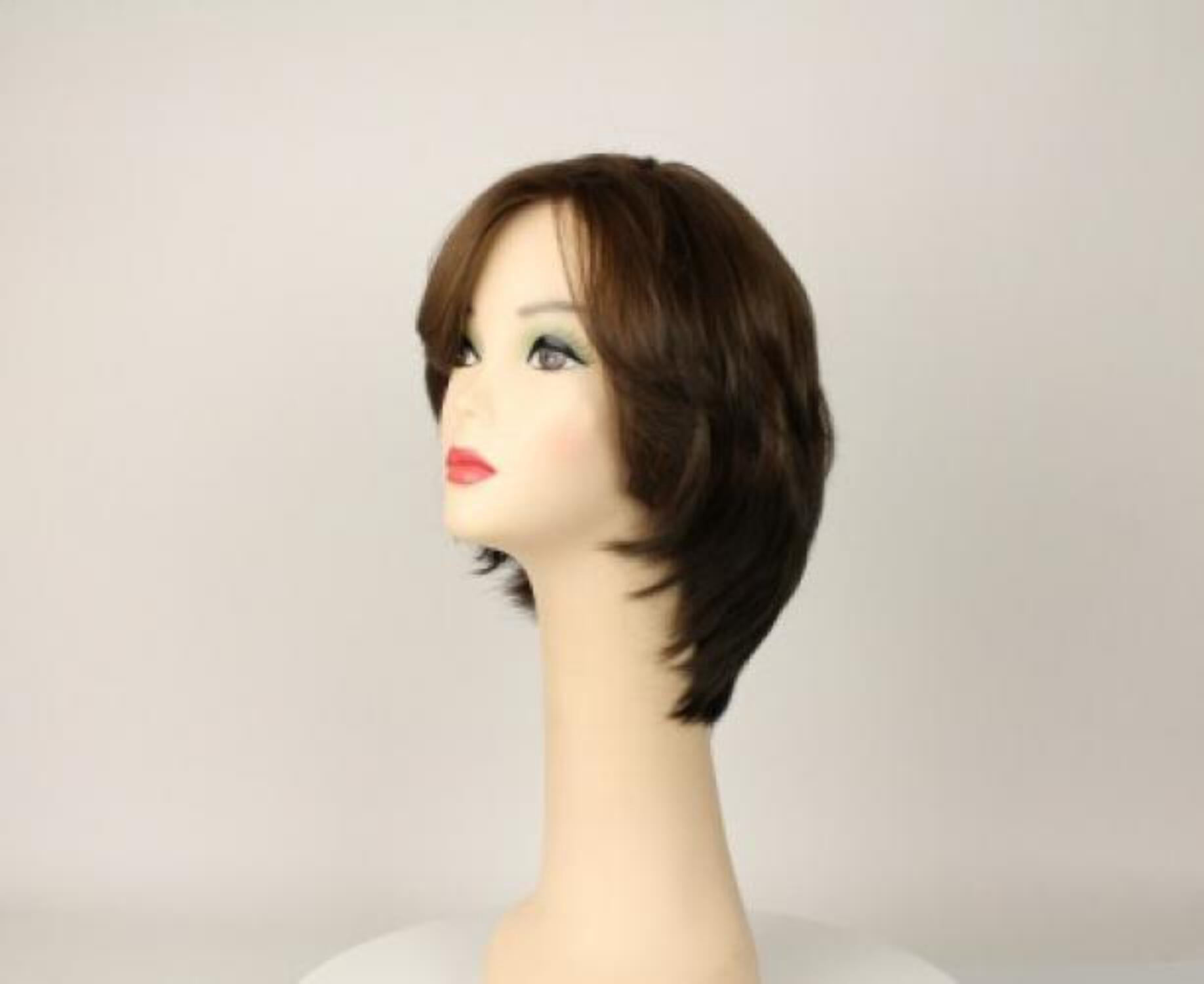 European Human Hair Freeda Wig Shlomit Medium Brown With Blonde Highlights Skin Top Size M