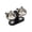 Black, variant on Cat Bowls Elevated, Raised Cat Food Bowls for Indoor Cats, Adjustable Heights Cat Food and Water Bowl with Shelf, 3 Stainless Steel Elevated Bowls with 15°Tilted (White)