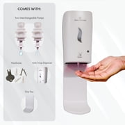 Auto Soap Dispenser with Drip Tray- White - Touch Free - Electronic - Automatic Sensor Soap Dispenser – Liquid or Spray - Wall Mount - Commercial or Residential - 1000 mL/33 oz