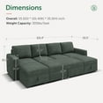 thumbnail image 2 of HONBAY 101.4” U-Shaped Corduroy Sectional Modular Sleeper Sofa with Pull-Out Bed and Hidden Storage, Green, 2 of 8