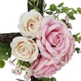 thumbnail image 3 of Mainstays 22 in Outdoor Rose Twig Cross Artificial Flower, Pink, 3 of 8