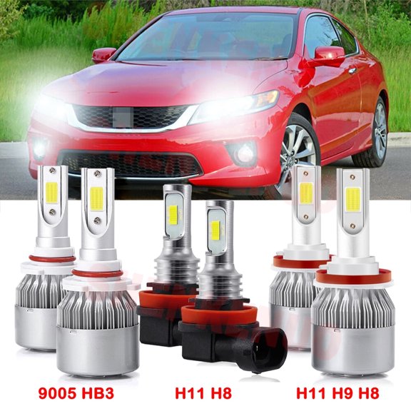 For Honda Accord 2008-2018 Led Headlights 12000LM 9005 High Beam H11 Low Beam H11 Fog Light Led Bulbs 6pc