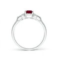 thumbnail image 2 of ANGARA Natural Vintage Style Oval Ruby Ring with Diamond Accents in 14K White Gold for Women (Size-6x4mm) | July Birthstone, Birthday, Anniversary, Jewelry Gift for Women | Natural Ruby Ring, 2 of 7