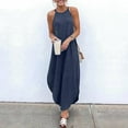 thumbnail image 2 of Vetsdori Sleeveless Maxi Dresses for Women's Plain Sundress Slip Dress Summer Holiday,Crew Neck Womens Dress Mujer, 2 of 9