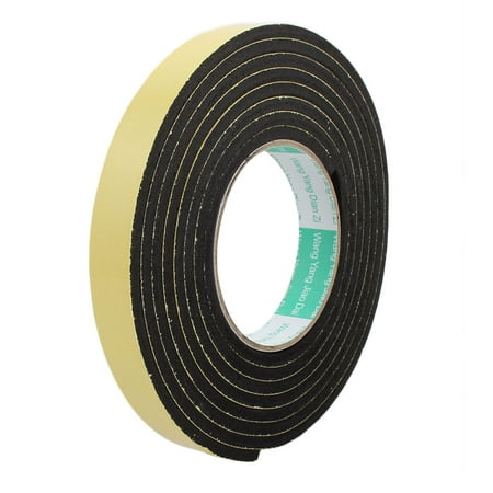 3Meter 20mm x 5mm Single-side Adhesive Shockproof Sponge Foam Tape Yellow Black