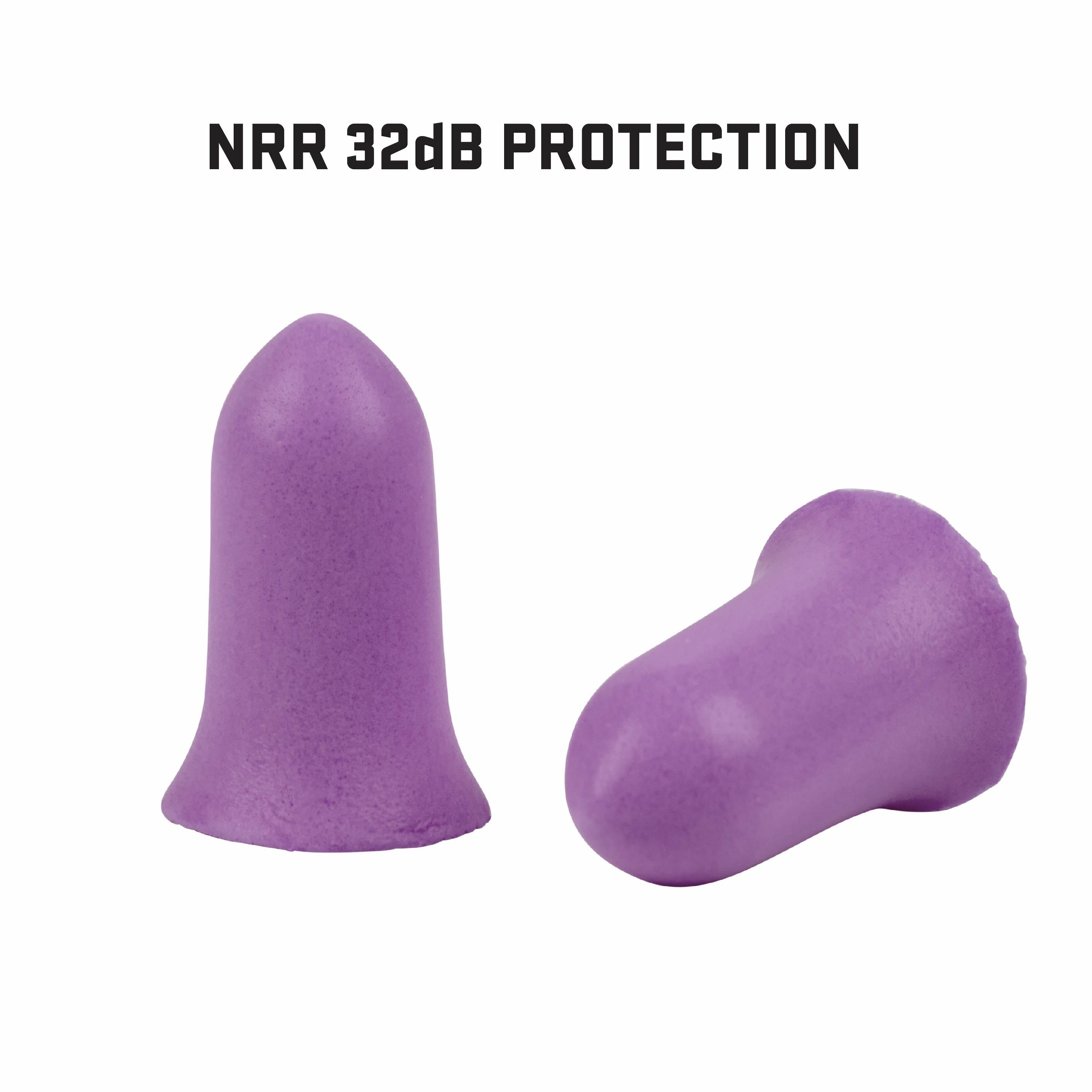 ULTRX™ Tapered Foam Ear Plugs, 15 Pairs Value Pack, Purple, Adult, Unisex, Model 4134, NRR 32 Db