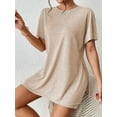 thumbnail image 6 of Women'S 2 Pieces Short Sleeve Lounge Sets Oversized T-Shirts and Biker Shorts XL, 6 of 7