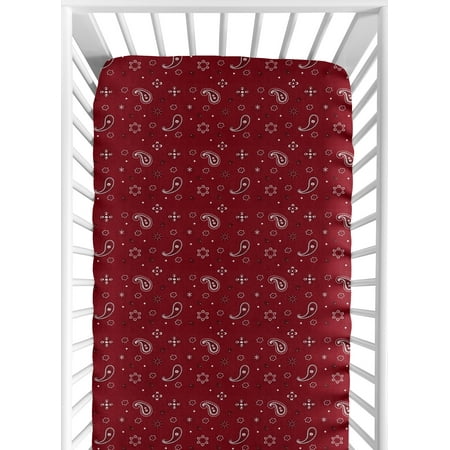 UPC: 0846480040231 | Fitted Crib Sheet for Wild West Cowboy Baby and Toddler Bedding sets by Sweet Jojo Designs – Bandana Print