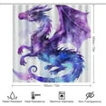 thumbnail image 2 of 4Pcs Fantasy Dragon Shower Curtain Set with Rugs, Toilet Lid Cover and Bath Mat, Watercolor Theme Purple Animal Mystical Bathroom Curtains Decor Shower Curtains, 72" x 72", 2 of 8