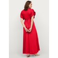 thumbnail image 2 of Ellos Plus Size Stretch Knit Fit And Flare Elbow-Length Sleeve Tie-Back Maxi Dress, 2 of 3