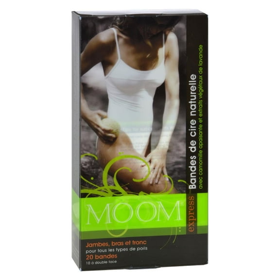 Moom Express Natural Wax Strips, Soothing Chamomile And Lavender, 20 Ct