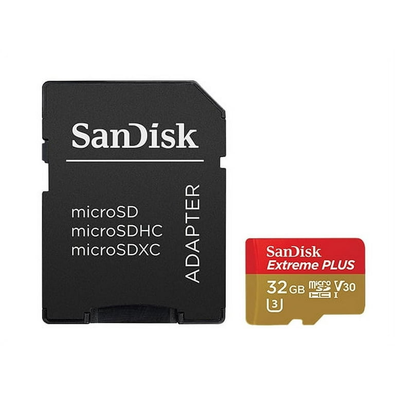 SanDisk 32GB Extreme PLUS microSDHC UHS I Card with adapter SDSQXWG 032G ANCMA Walmart