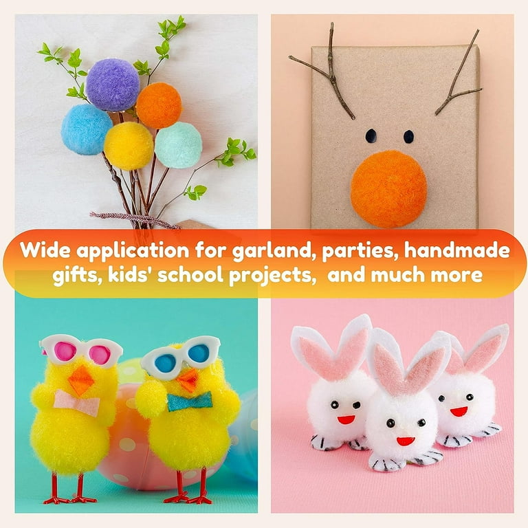 Pompomページ 1050Pcs Multicolor Pom Poms & Wiggly Eyes, Assorted Sizes