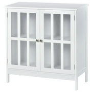 kleankin Meuble de salle de bain avec 2 portes transparentes