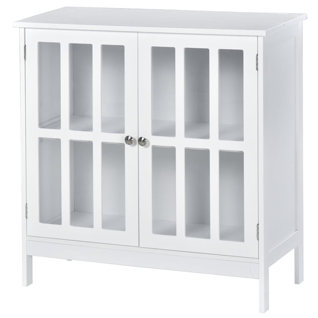kleankin Buffet de Rangement de Cuisine Moderne avec Portes Transparentes et Étagères