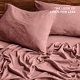 thumbnail image 4 of Bare Home Washed Sheet Set - Premium 1800 Collection - Deep Pocket - 4 Piece - King, Dusty Rose, 4 of 8