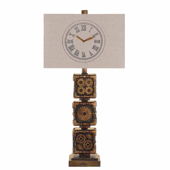 Clockworks Antique Bronze Finish Table Lamp 29 Inches Tall
