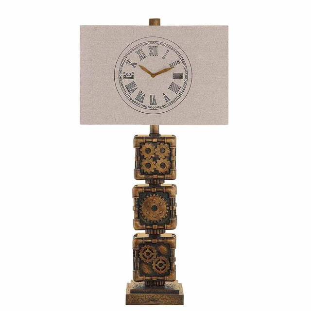 Clockworks Antique Bronze Finish Table Lamp 29 Inches Tall
