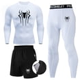 thumbnail image 3 of Traje de hombre de tres piezas de compresión de secado rápido de manga corta, mallas, traje deportivo para correr, traje de entrenamiento de baloncesto, gimnasio, 3 of 6