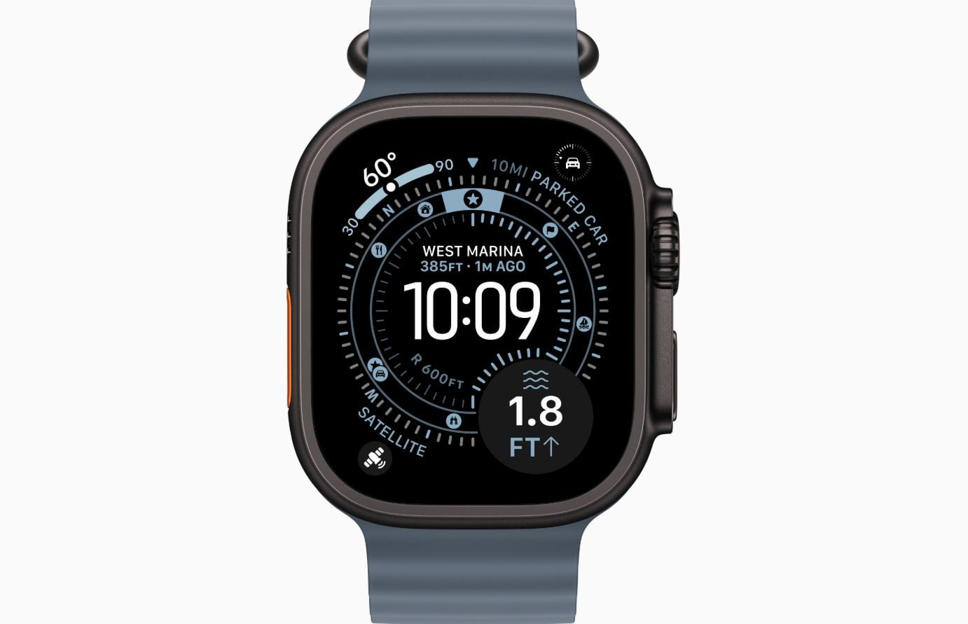 Apple Watch Ultra 3 - GPS + Cellular - 49mm Black Titanium Case with Anchor Blue Ocean Band
