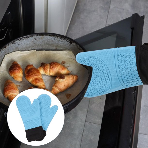 unbranded 2Ud Guantes Para Con Antideslizante Para Protección De Dedos En Cocina Y Azul