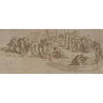 thumbnail image 2 of Jacopo Palma il Giovane 14x8 Gold Ornate Wood Frame and Double Matted Museum Art Print Titled - Various Figure Groups (1548-1628), 2 of 4
