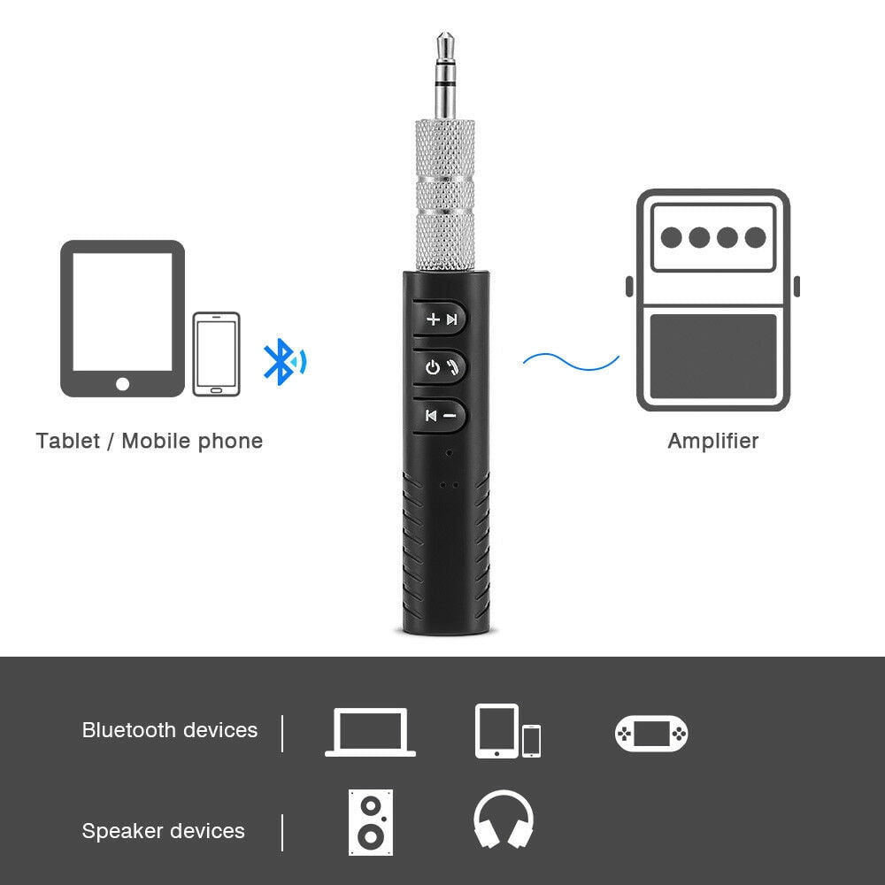 Mini Wireless Bluetooth Car Kit Hands free 3.5mm Jack AUX Audio Receiver Adapter 
