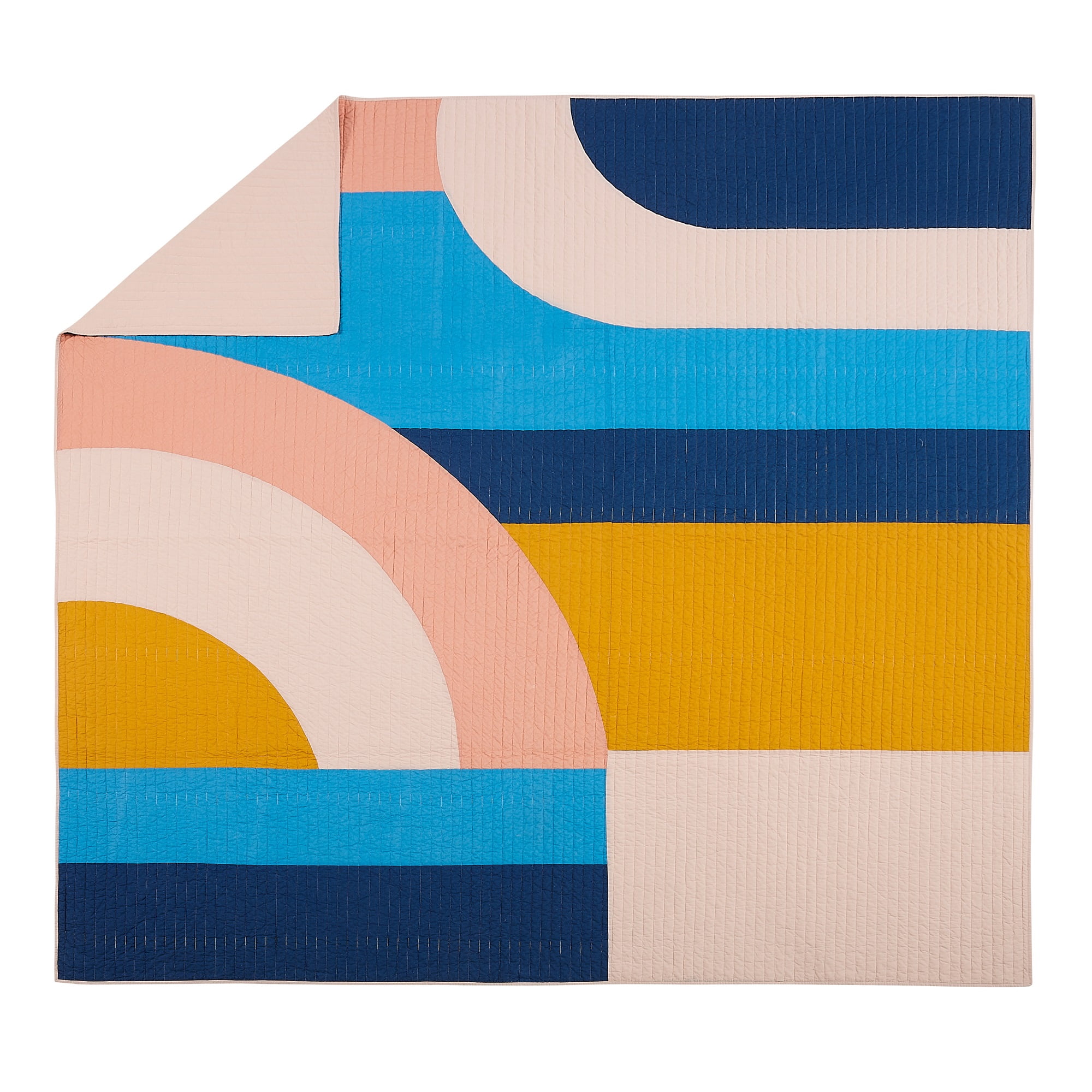 Makers Collective Modshapes Pink 2-Piece Quilt Set, Twin