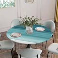 thumbnail image 5 of Teal Turquoise Ombre Round Tablecloth for 36-44 Inch Tables,Fitted Table Cover with Elastic Edge,Modern Abstract Gradient Lines Waterproof Outdoor Table Cloth Protector for Patio Garden Dinner Picnic, 5 of 9