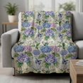 thumbnail image 2 of Purple Hydrangea Blanket Soft Cozy Warm Throw Blanket for Couch, Plush Fuzzy Flannel Fleece Blankets for Sofa, Spring Floral Elegant Pastoral Vintage Bed Blankets Lightweight Gifts for Women, 40"x50", 2 of 9