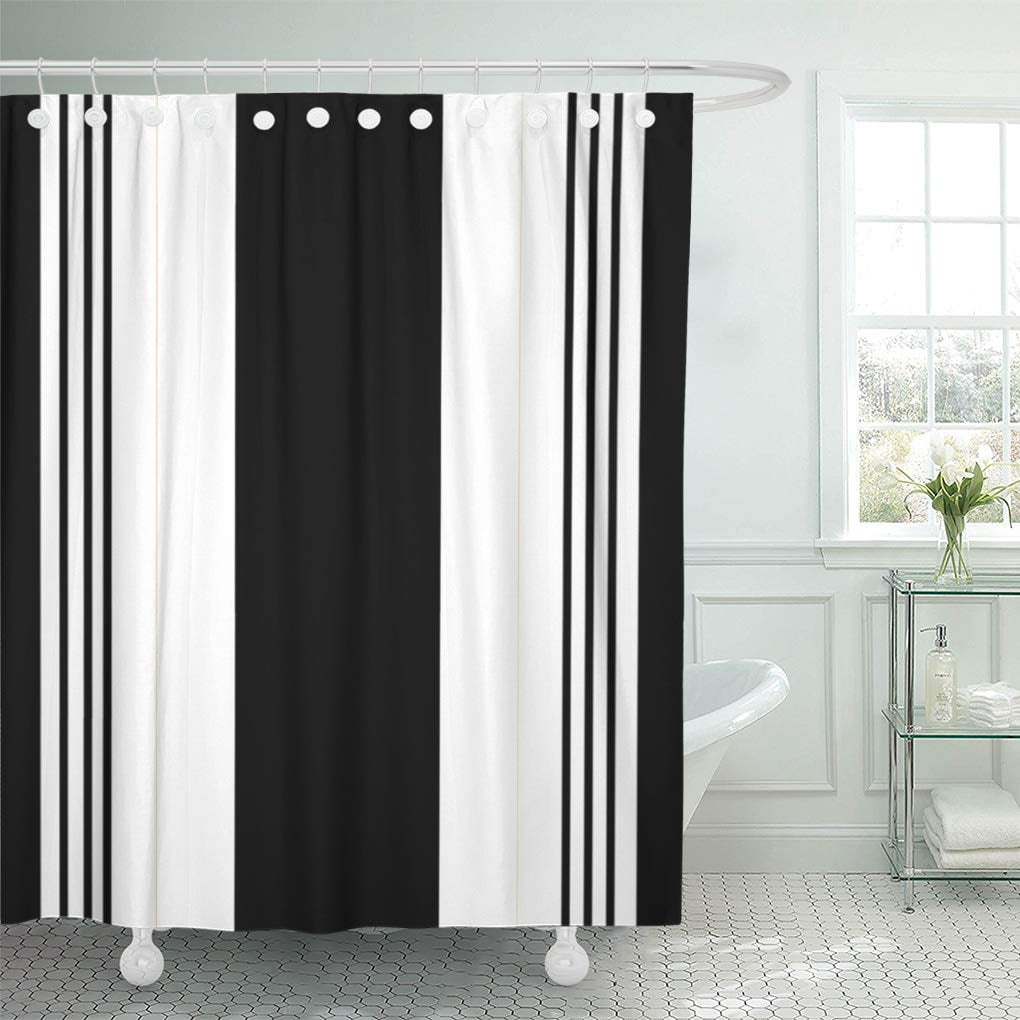 SUTTOM Modern Cool Black and White Striped Geometric Pattern Designer