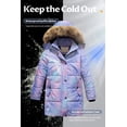 thumbnail image 5 of Chrisuno Girl's Long Down Puffer Coats Lightweight Outwear Winter Hooded Insulated Kids Puffy Jacket Pink(Ombre) 4/5, 5 of 5