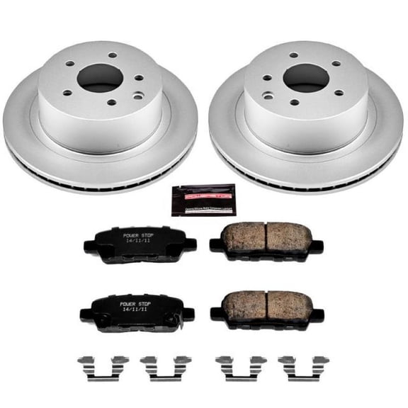 PowerStop Rear Geomet Coated Brake Rotor and Pad Kit Fits: NISSAN Select Models CRK6761
