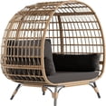 thumbnail image 4 of EastVita Single Standing Egg Chair Outdoor Patio Egg Chair with Cushions Metal Frame Stand Suitable for Balcony Terrace Living Room Black, 4 of 7