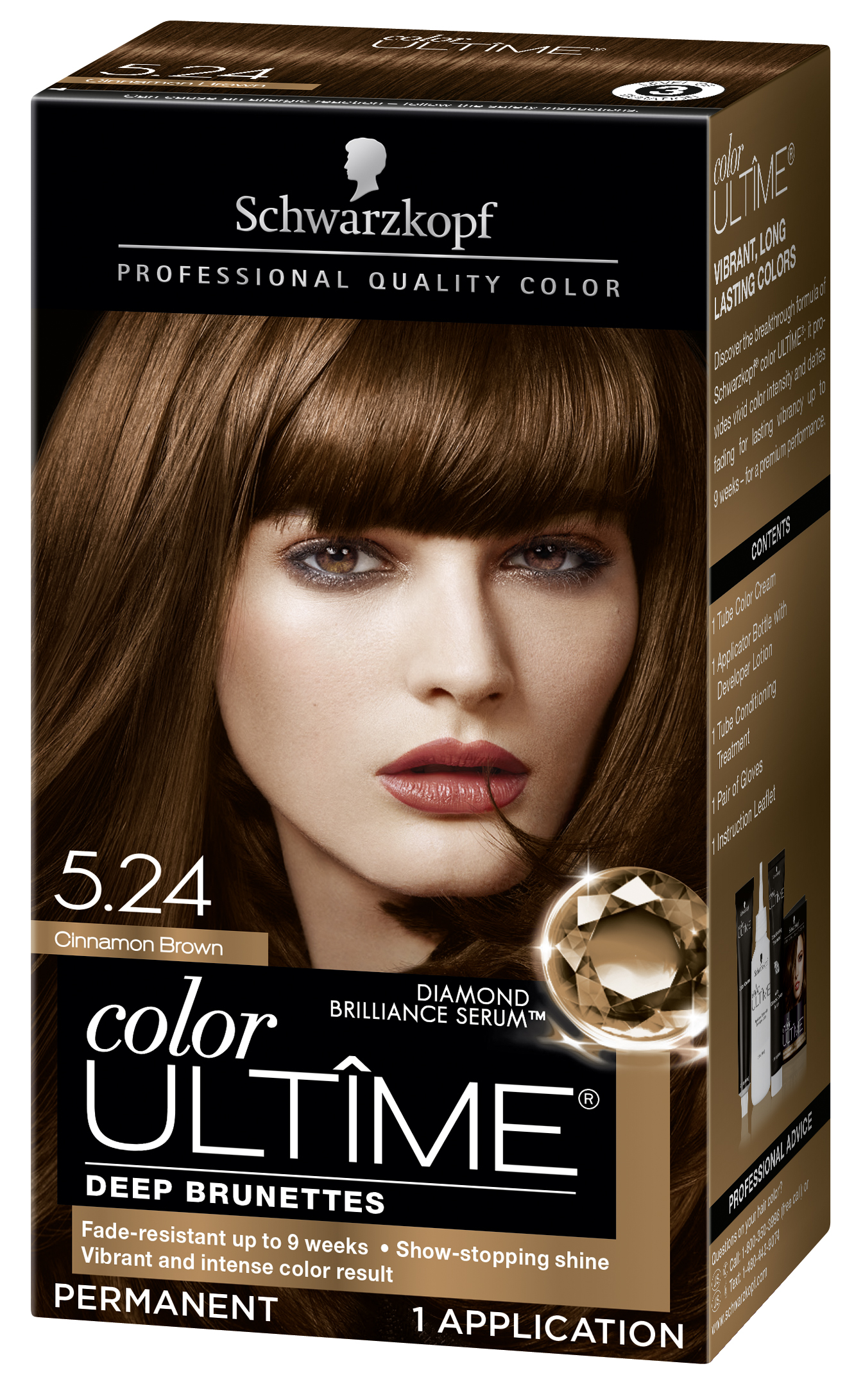 Schwarzkopf Color Ultime Permanent Hair Color Cream, 5.24 ...