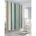 thumbnail image 3 of Turquoise Beige Stall Shower Curtain, Waterproof Shower Curtains for Bathroom, Boho Vertical Stripes Bohemian Retro Washable Fabric Cloth Bath Curtain for Bathtub Decoration with Hooks 36x72 Inches, 3 of 6
